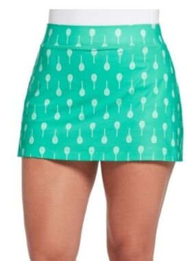Prince Mini Skort in Teal/green with White Racket Print
